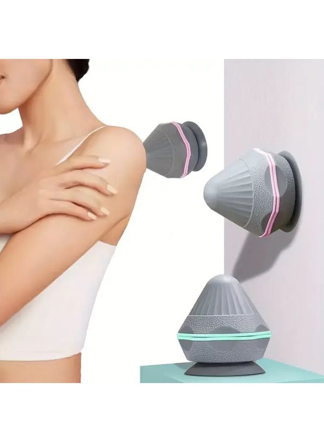 Gray Pink Durable Resin Muscle Massage Ball for Back Arms Feet Stress Relief Portable Home Gym Office Use - Image 1
